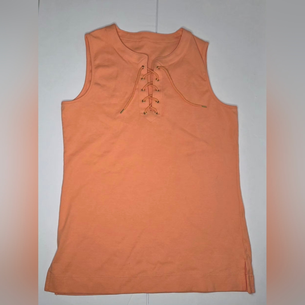 Peach V Neck Muscle Tank